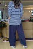 Made in Italy Perfect Breton V Long Sleeve Top Navy - ** 